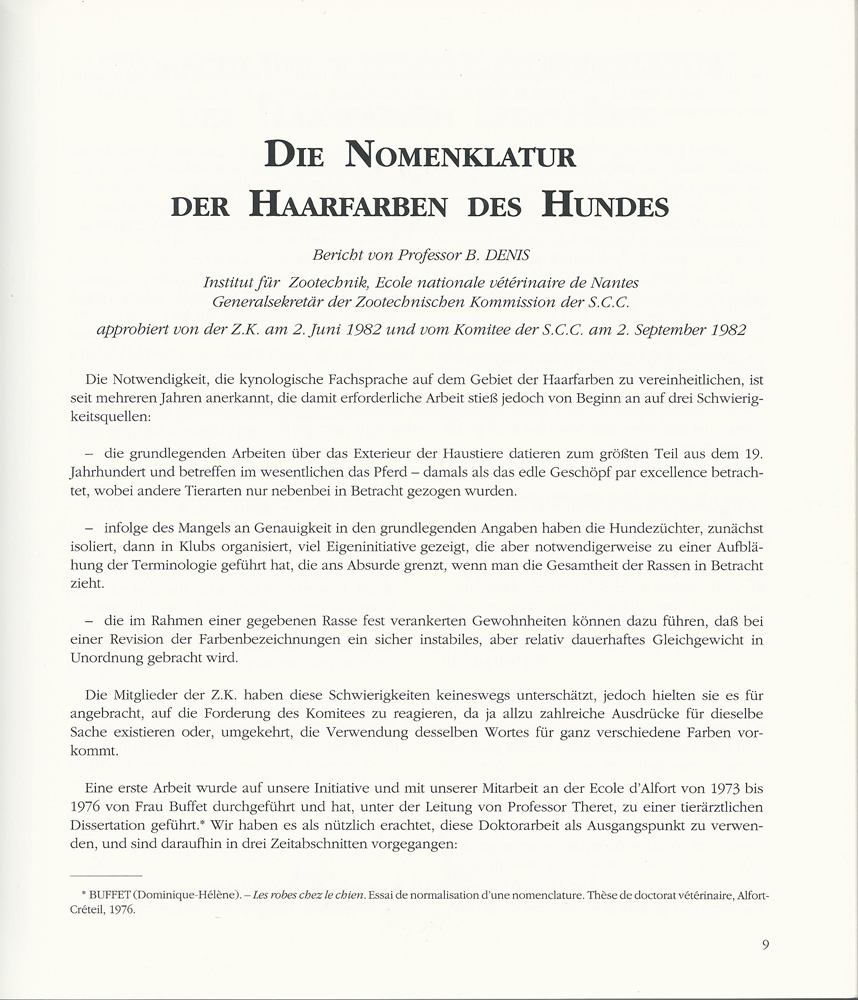 Nomenklatur Haarfarben des Hundes